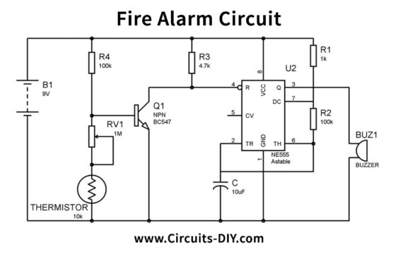 Fire Alarm using Thermistor