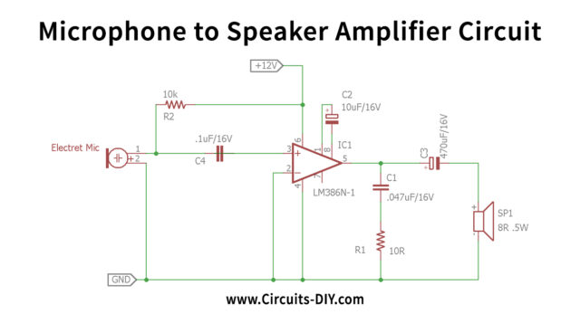 Simple Microphone to Speaker Amplifier Circuit