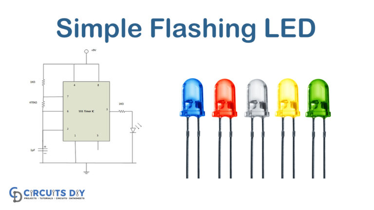 Simple Flashing LED using 555 Timer IC