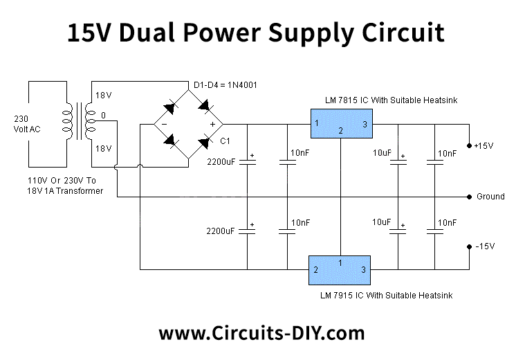 15V Dual Power Supply Regulated