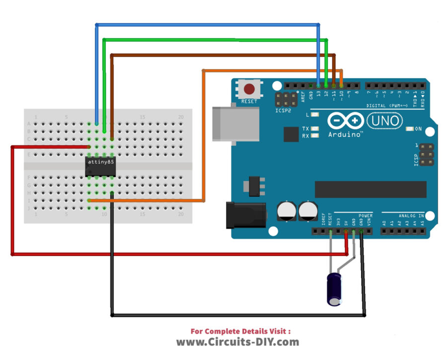 How to Program ATtiny85 Microcontroller IC with Arduino Uno