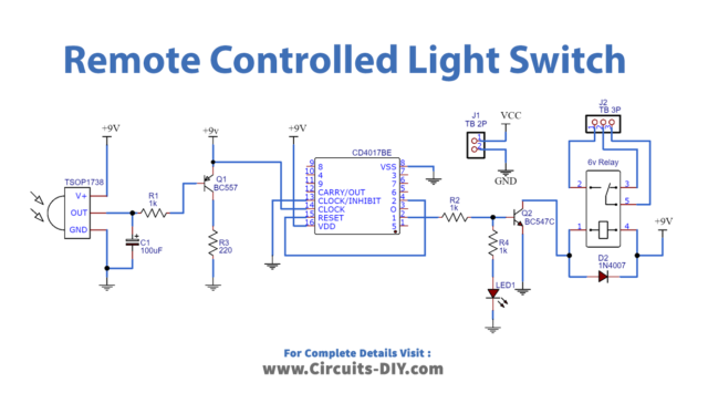 IR Remote Control Light Switch using CD4017