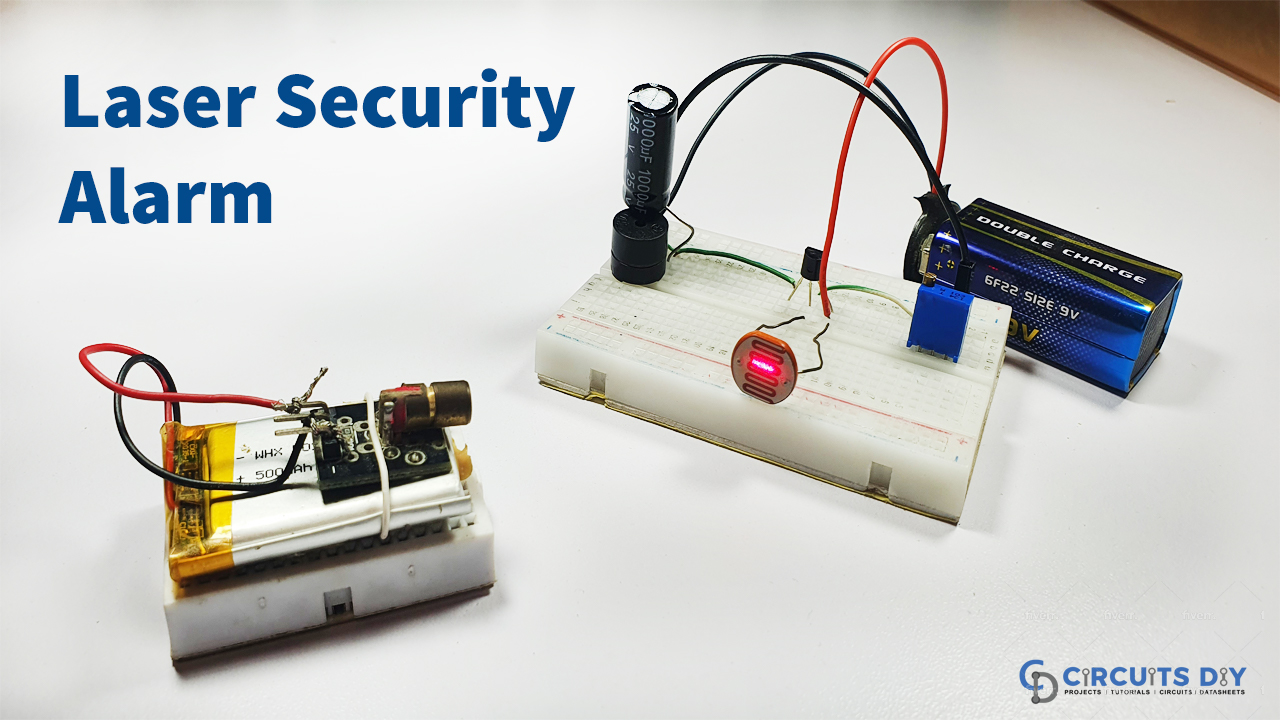 Laser Security Alarm System Project, Breadboard