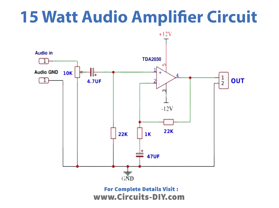 TDA2030 Audio Amplifier 15W Circuit