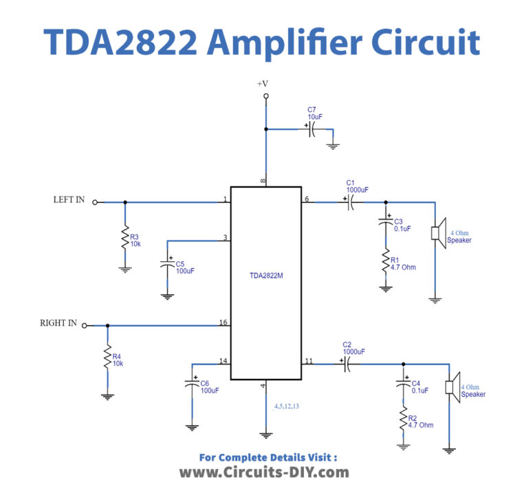 TDA2822-amplifier-Circuit-Diagram-Schematic