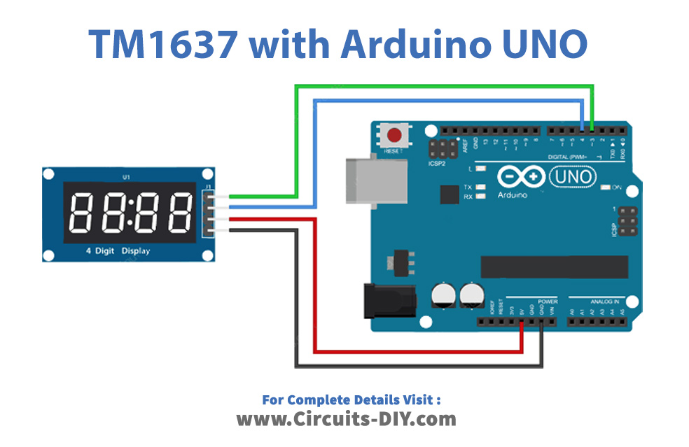 Wiring-TM1637-Module-with-Arduino-uno-circuit