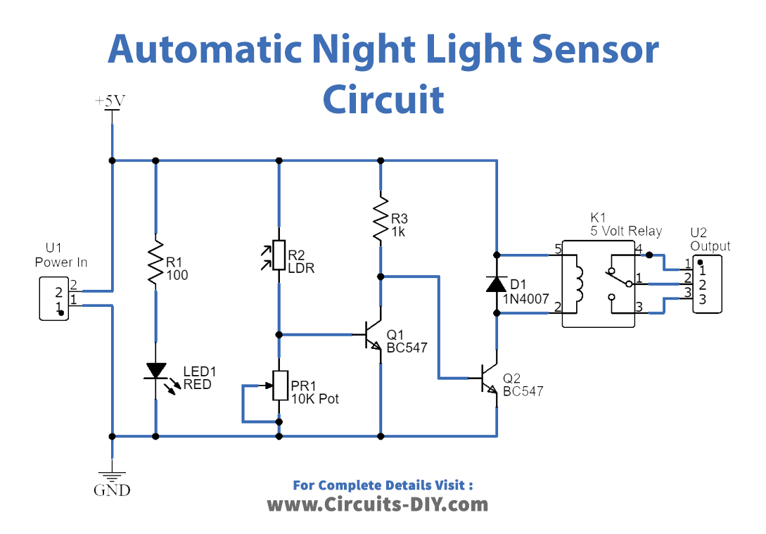 Night Light Sensor Dark Detector Electronics Projects