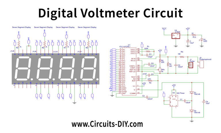 Simple Digital Voltmeter Circuit with PCB using ICL7107