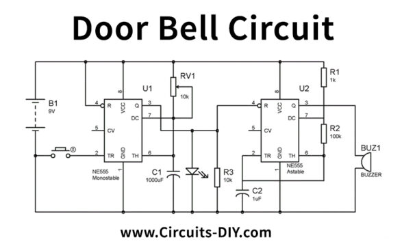 Door Bell using IC 555