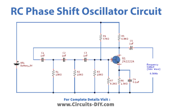 rc phase shift oscillator experiment using transistor