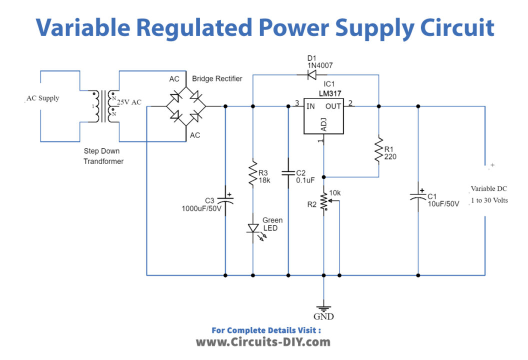 variable-regulated-power-supply-circuit-lm317