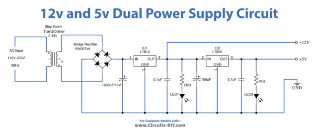 12v and 5v Dual Power Supply