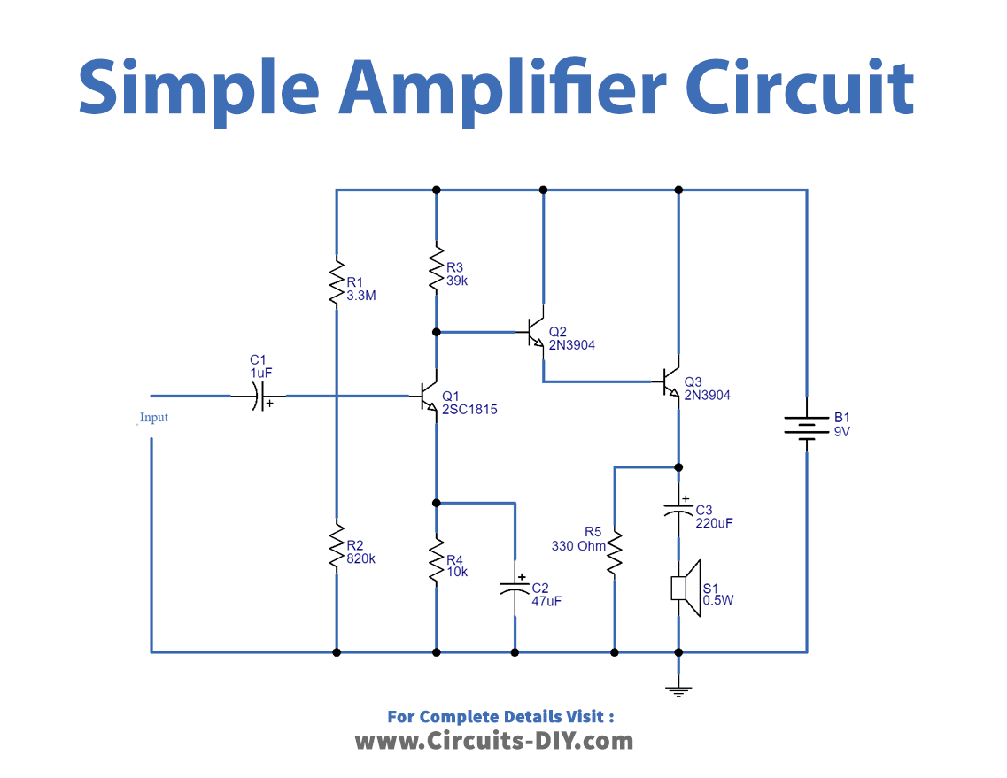 Simple Amplifier Circuit using Transistor 2N3904