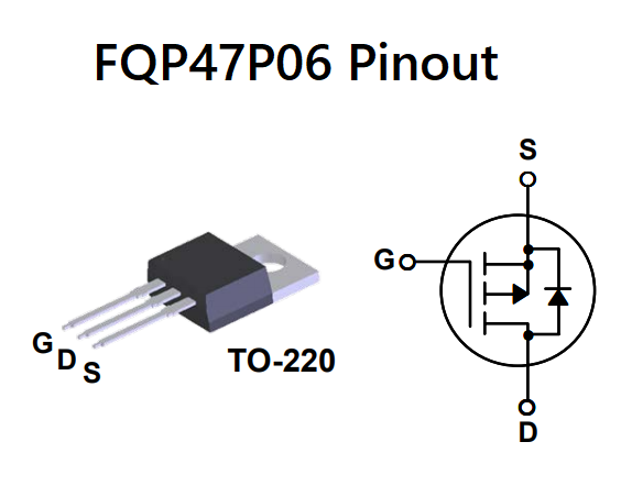 FQP47P06-P-channel-mosfet-pin-details