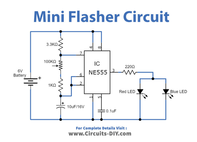 Mini Flasher Circuit using 555 Timer