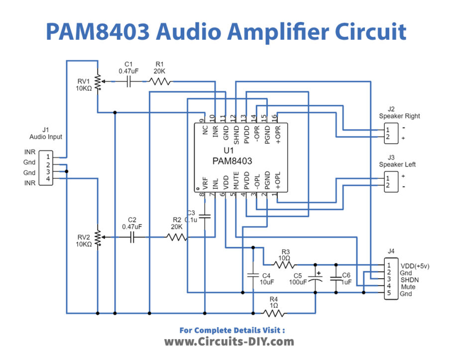 Simple-PAM8403-Amplifier-Circuit