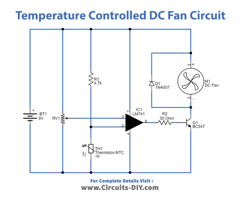 Temperature Controlled DC Fan Circuit using Thermistor