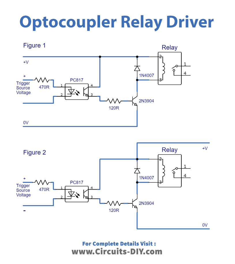 Optocoupler Relay Driver with PC817 & 2N3904