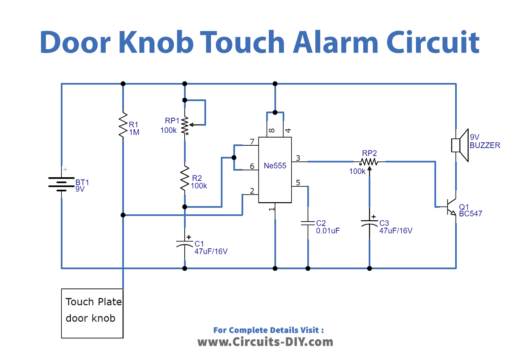 Door Knob Touch Alarm Circuit