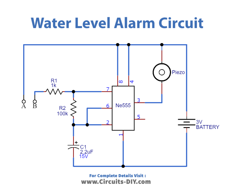 Water Level Alarm Circuit Using Ne555 9415