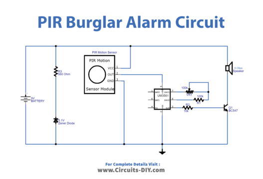 PIR Burglar Alarm Circuit