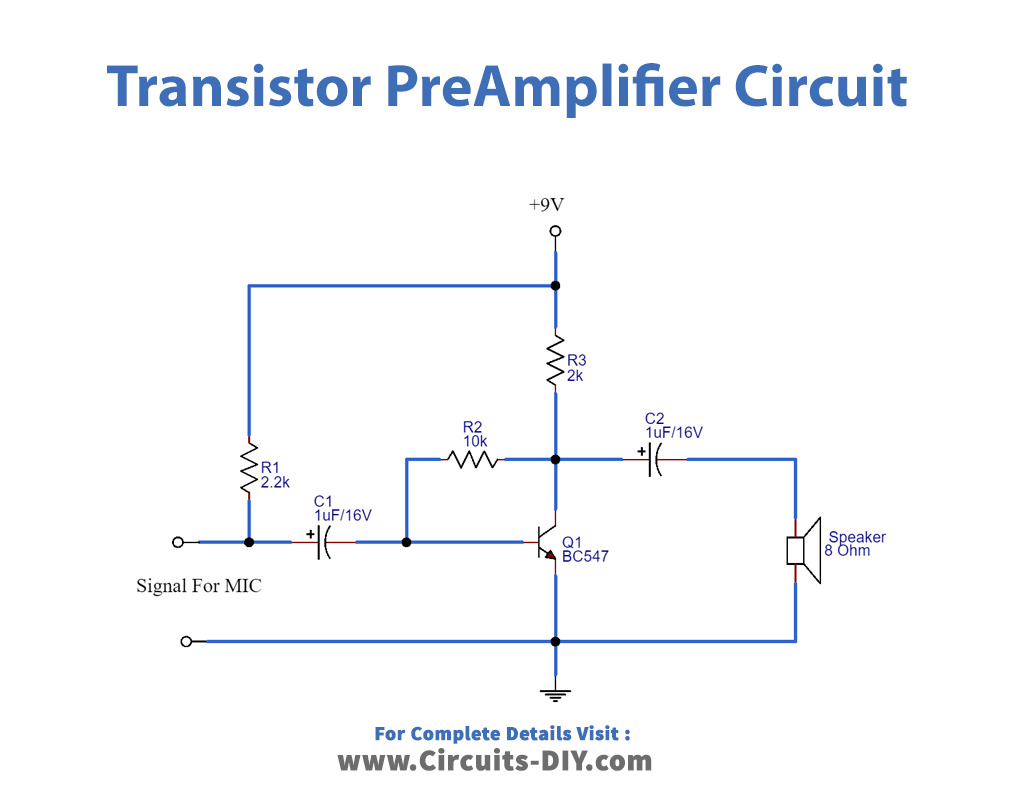 Single Transistor Audio Amplifier Circuit