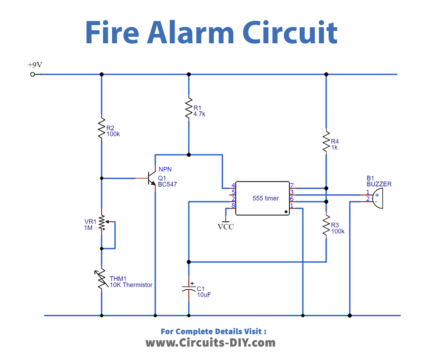 How to make a Fire Alarm Circuit using 555 timer