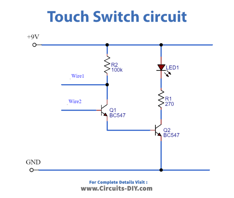 How to make Simple Touch Switch circuit using a Transistor | Basic ...