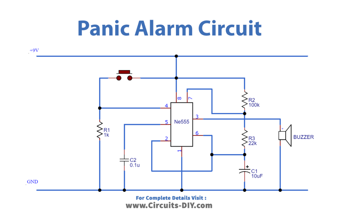 The Simple Panic Alarm Circuit - 555 Timer Projects