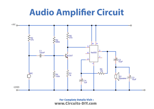 How to make Audio Amplifier Circuit Using 555 Timer