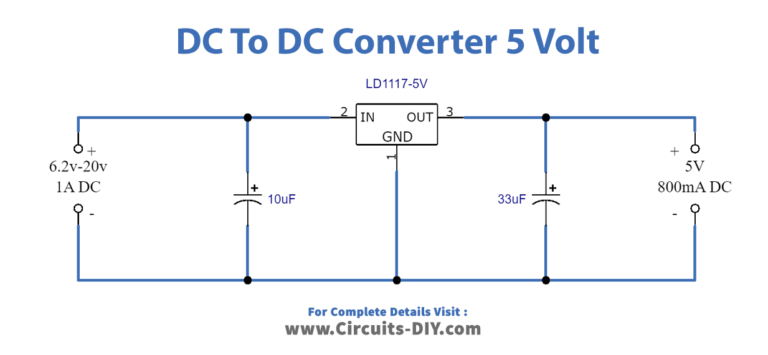 5V 800mA Power Supply Circuit Using LM1117 Regulator IC