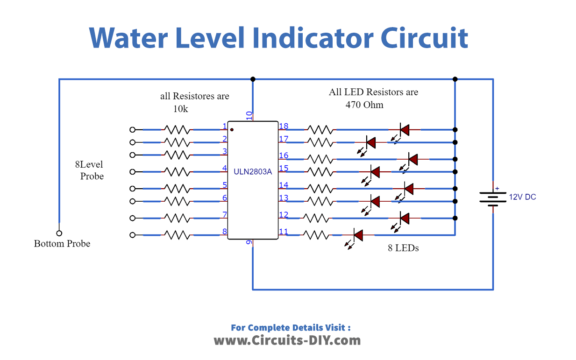 Water Level Indicator with IC ULN2803