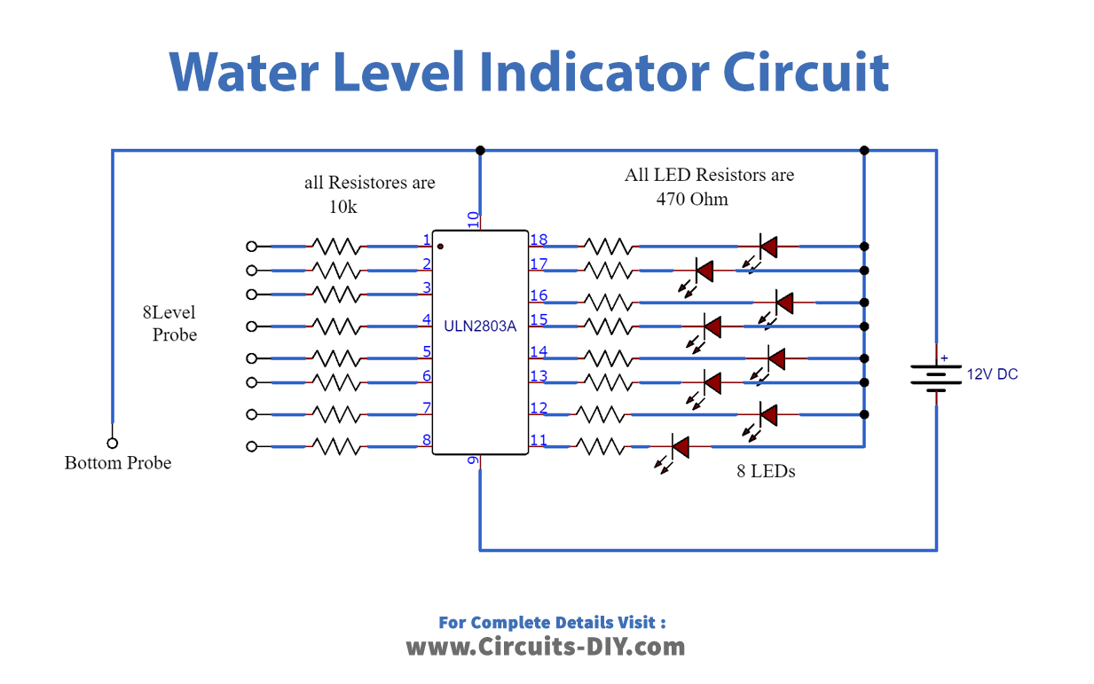 Water Level Indicator with IC ULN2803