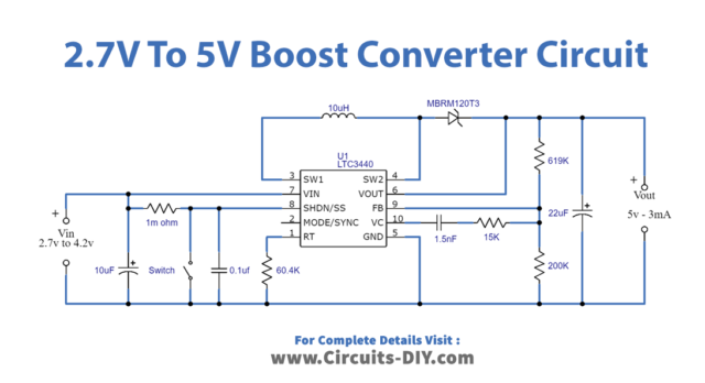 2.7 Volt to 5 Volt Boost Converter