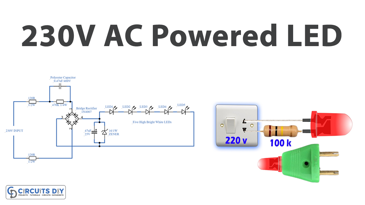 230V AC Powered LED Circuit