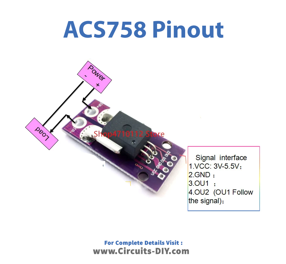 ACS758 Linear Current Sensor Hall Current Module