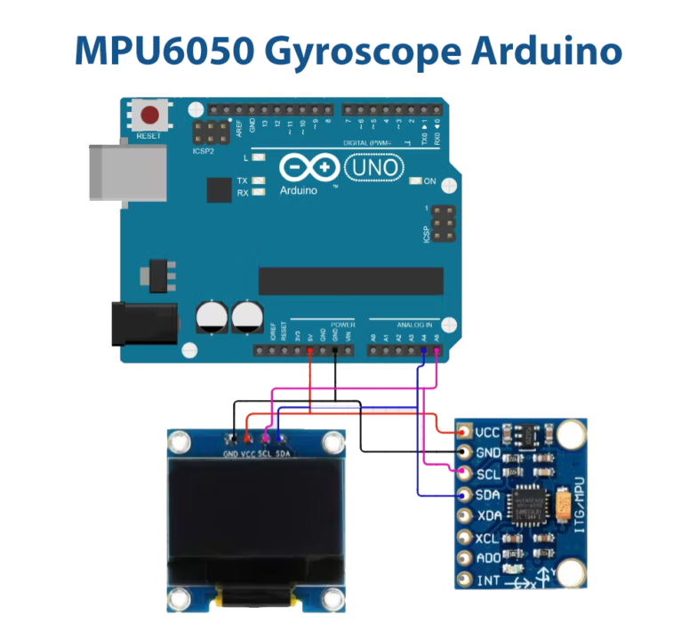 MPU6050 Gyroscope Arduino Circuit Schematic