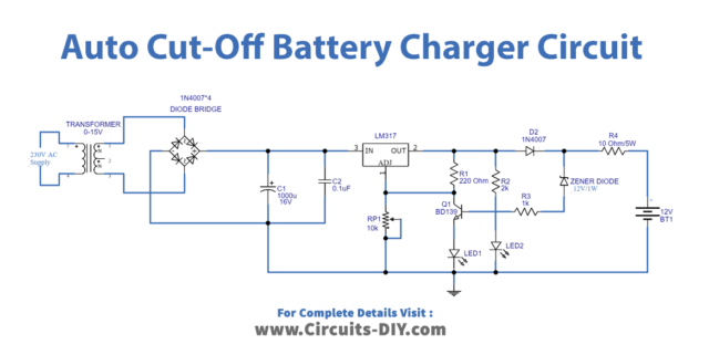 Battery Charger Circuit with Auto cut-off