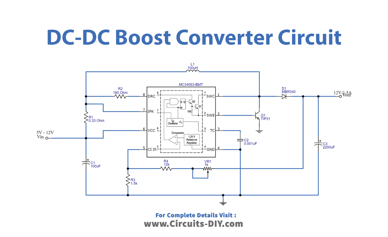 DC-DC Boost Converter Using MC34063A IC