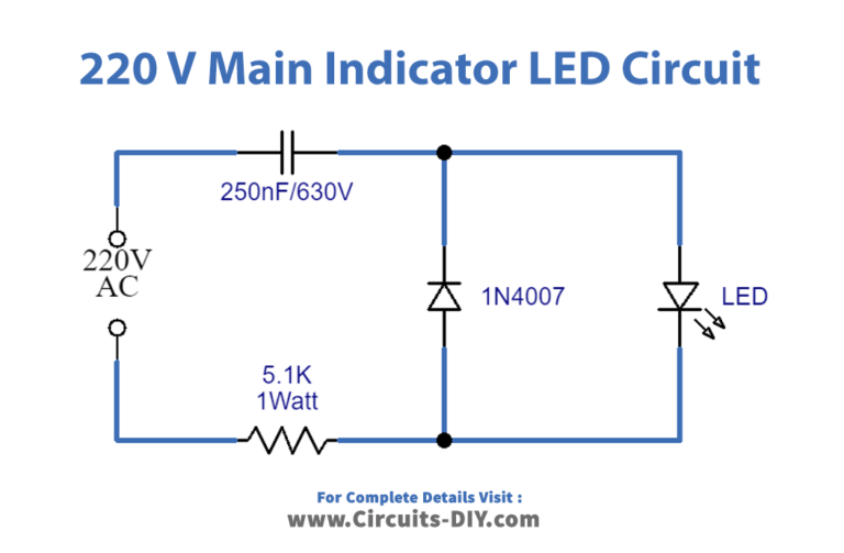 Simple 220volt Main Indicator LED Circuit