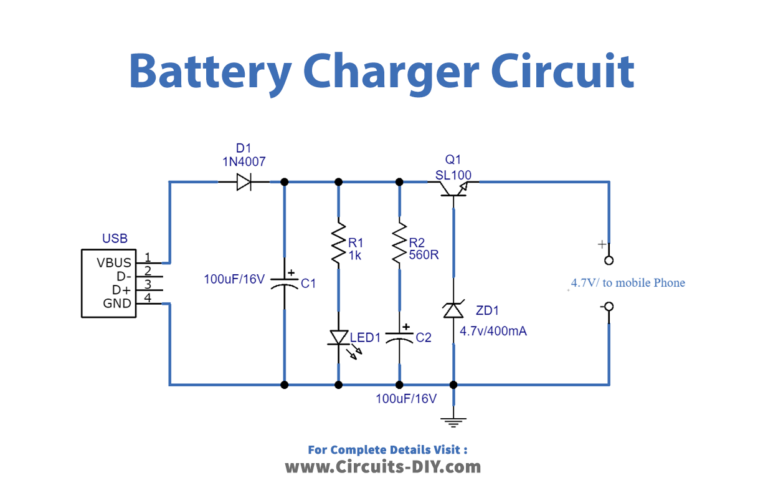 Simple USB Battery Charger Circuit