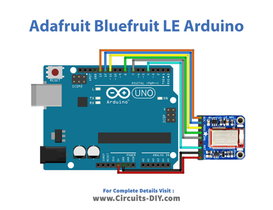 Adafruit Bluefruit LE SPI Friend Arduino Circuit Schematic