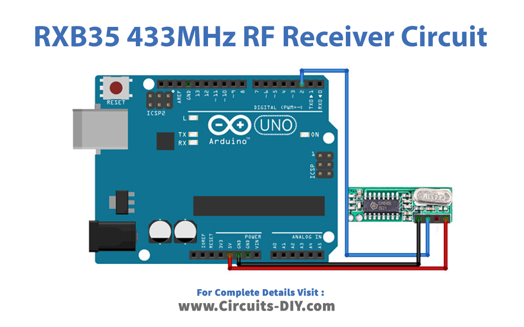 RXB35 433MHz RF Receiver Arduino Circuit
