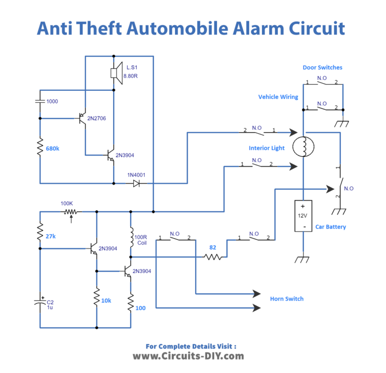 Anti Theft Automobile Alarm Circuit