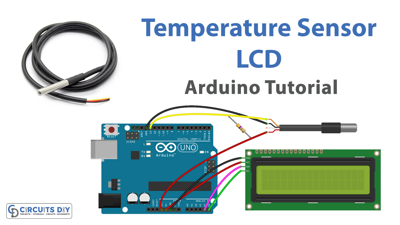 Ds18b20 Temperature Sensor And Iic 16x2 Lcd Display Arduino 45 Off 9032