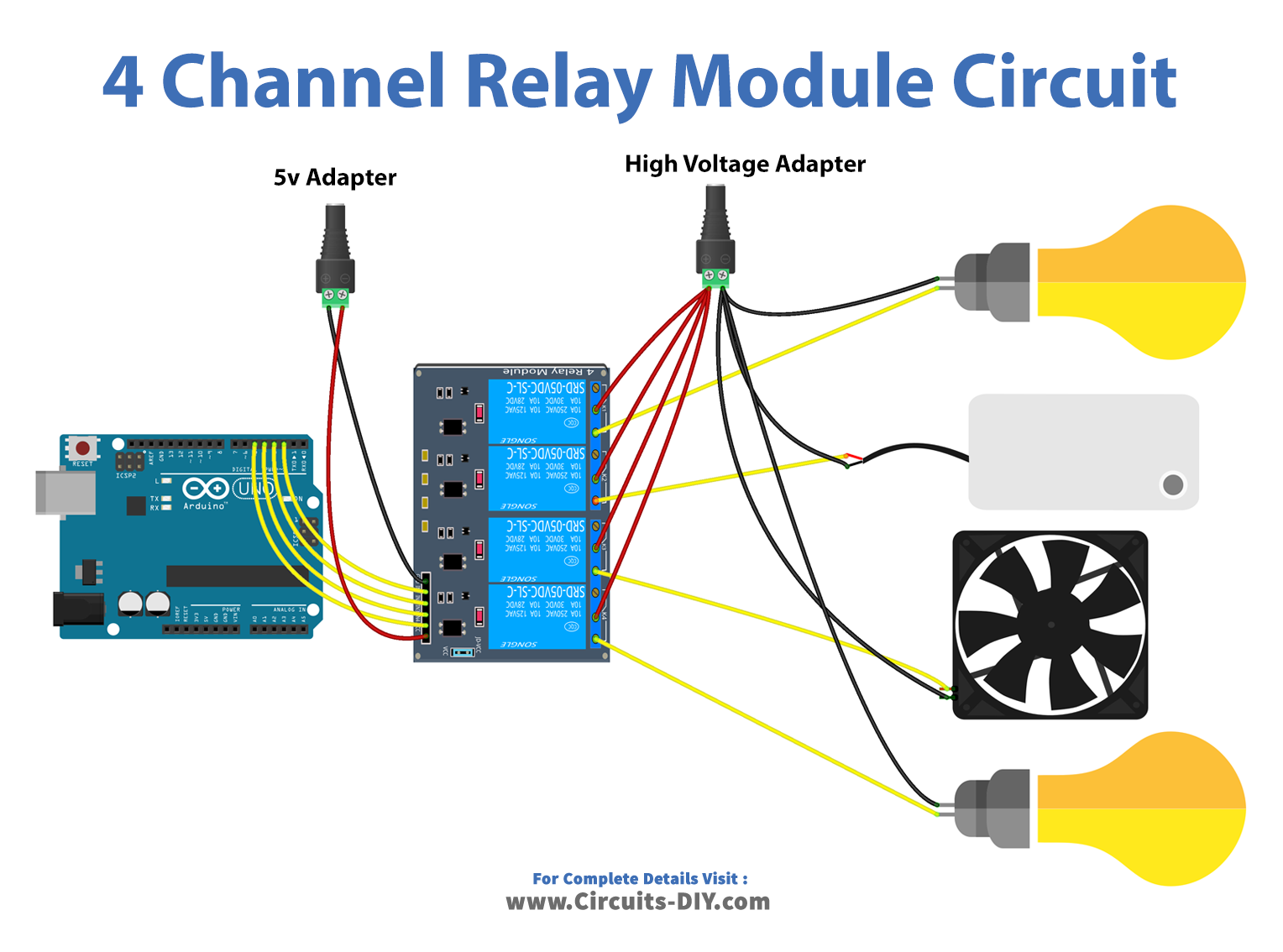 4Channel Relay Module Arduino Tutorial