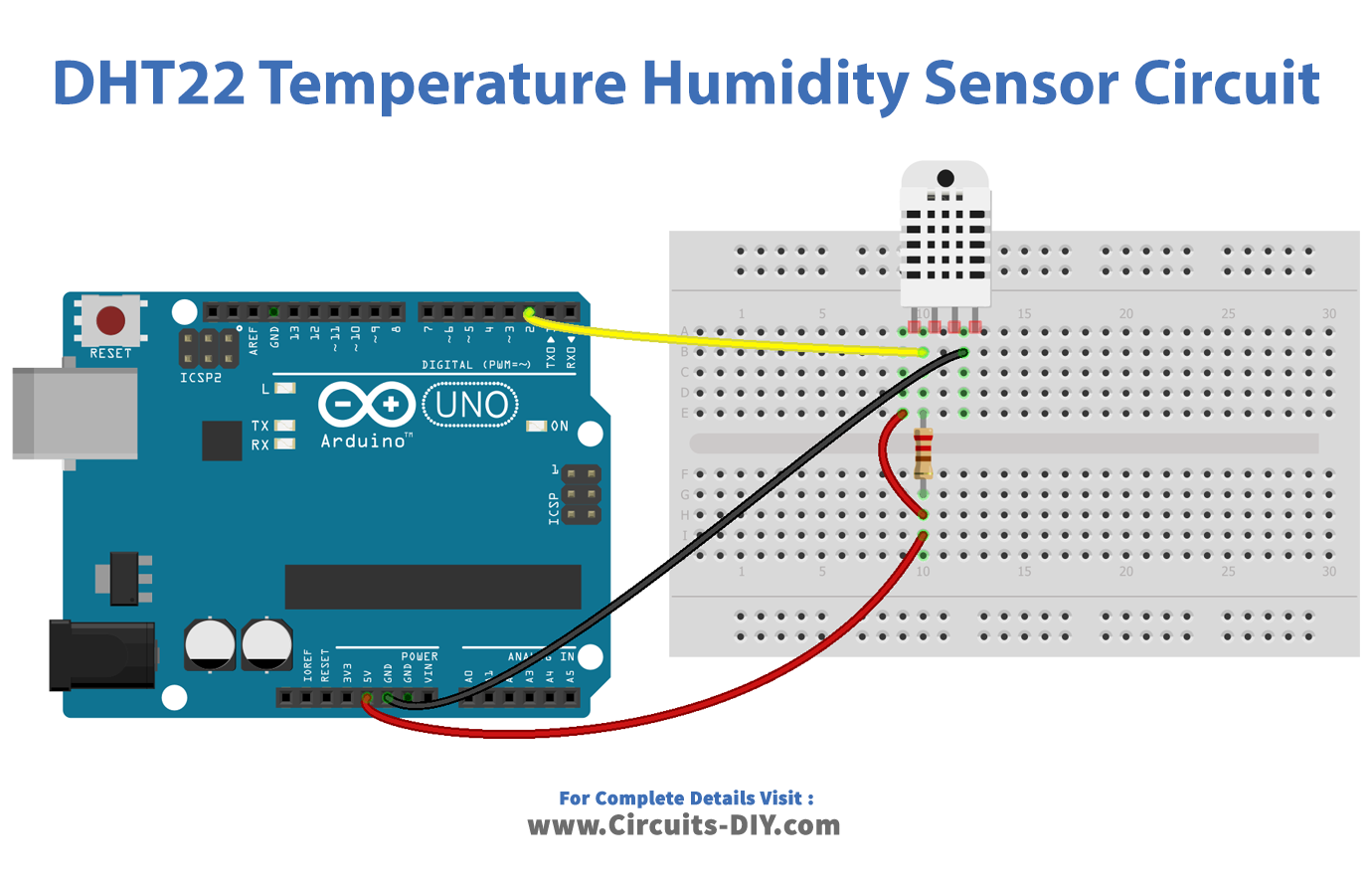 DHT11/DHT22 Temperature Humidity Sensor - Arduino Tutorial