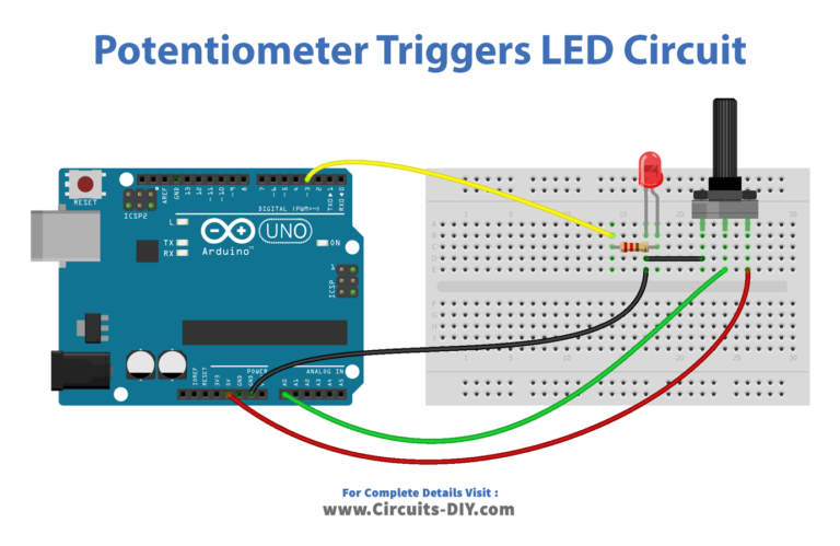 Potentiometer Triggers Led Arduino Tutorial 