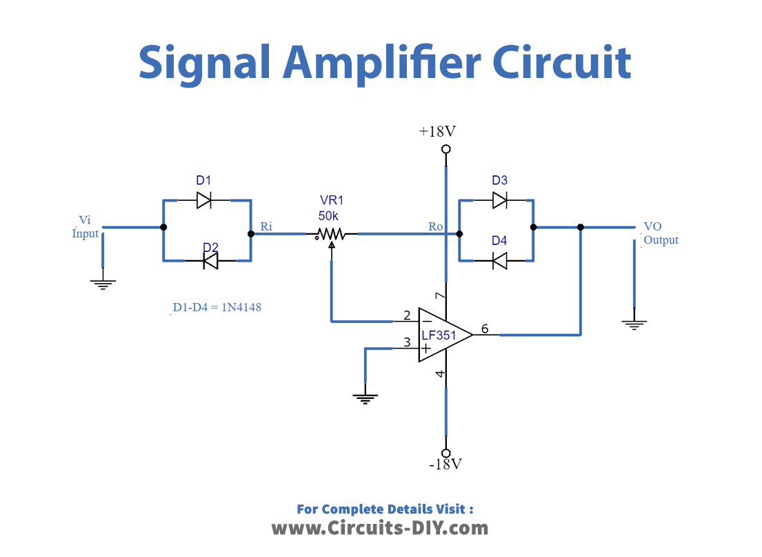 Signal Amplifier Circuit With Set Input-output Ratio