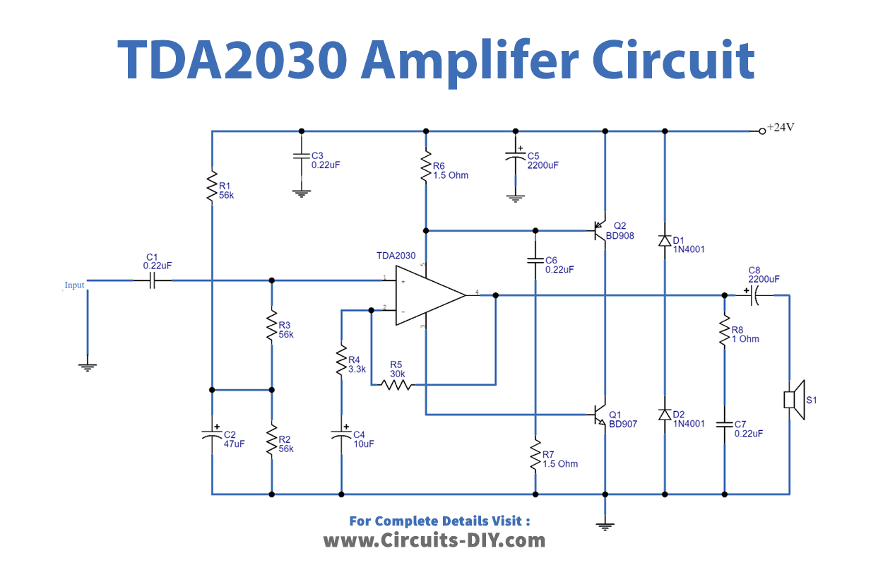 TDA2030 Transistor Amplifier Circuit